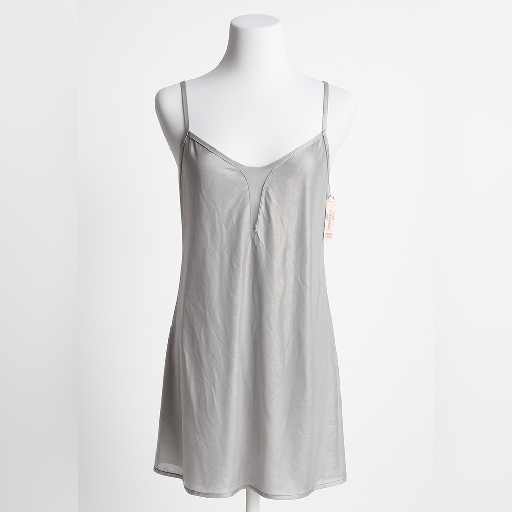 Victoria’s Secret Metallic Silver Slip Nightgown | Size L | NWT